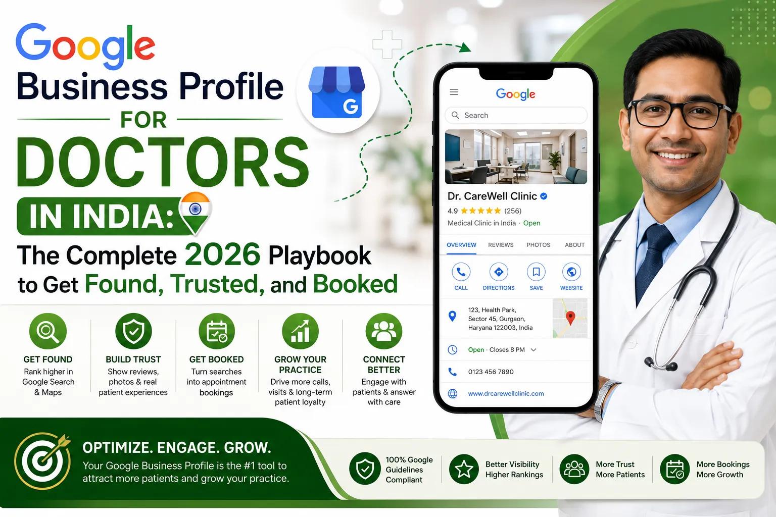 Google Business Profile for Doctors in India: The Complete 2026 Playbook to Get Found, Trusted, and Booked